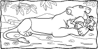 A coloring page of the lion king